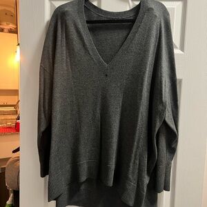Gray V-Neck Sweater